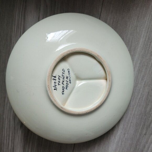 Hand Painted Tody Divided Dish With Gold Trim Made In Holland - Picture 5 of 6